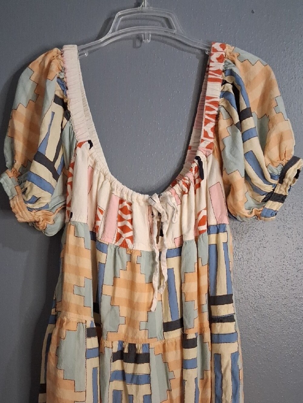 Kimchi Blue Multi-Color Geometric Tiered Maxi Dress - Picture 6 of 11